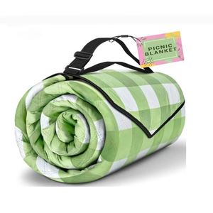 Green Lightweight <b>Picnic</b> <b>Blanket</b> Thickened Machine-washable <b>Waterproof</b> Foldable Easy Carry for Outdoor Activities All - Product Image 1