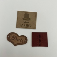 Étiquette en cuir PU marron vintage avec impression par transfert thermique, taille personnalisée, pour vêtements, manteaux et projets DIY