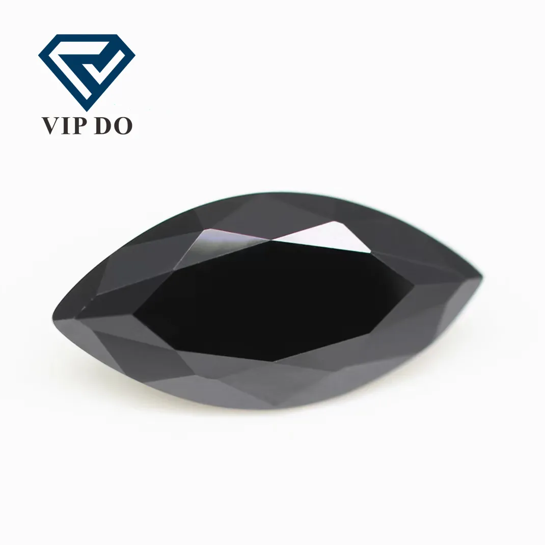 Proveedor de Wuzhou, venta al por mayor, Diamantes Sueltos de moissanita negra de corte Marquesa de alta calidad con certificado GRA, moissanita de quilates
