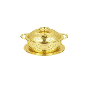 Stainless Steel Fruit Basket With Lid Double Eared Drain Basket Silver Gold Rose Gold 3 Piece Set - Product Image 5