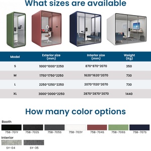 Cabine de bureau acoustique insonorisée personnalisable pour 4 personnes, idéale pour l'intérieur et les centres commerciaux, cabine préfabriquée pour réunions téléphoniques - Product Image 4