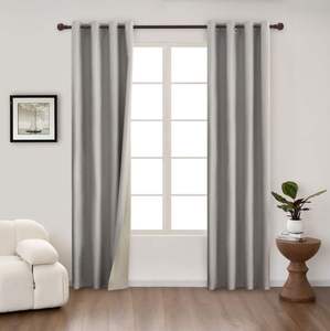 100% Blackout Modern Faux Linen Wave Curtain Thermal Insulated Window Drapes for Home or Hotel for Living Room or Bedroom - Product Image 1