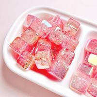 Perles carrées Cube coloré bricolage perle perlée acrylique pour accessoires de cheveux téléphone portable chaîne sac pendentif
