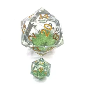 D20 raksasa 55MM cairan inti dadu DND RPG dungeon board permainan role-playing logo kustom tajam bergerak mata dadu