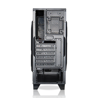 6857D Black Mesh RGB Gaming PC Case con panel de vidrio templado Micro ATX Mid Tower Cool Style ITX Factor de forma enfocado en la refrigeración