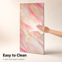 Lámina de PVC con Efecto Mármol, Panel Decorativo Impermeable para Paredes, Revestimiento Interior con Efecto Mármol, Material de Construcción