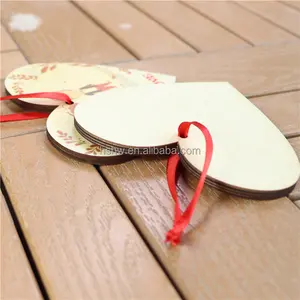 Natural Wood Sublimation Blank Pendant Valentine's Day Discs Heart Shape Plywood Ornaments Christmas Tree Decor For Holiday DIY Arboles De Navidad