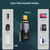 Grosir Pabrik USB A 3.1 perempuan Ke magnetik Tipe C laki-laki 10Gbps adaptor data cepat penutup OTG