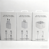 Chargeur rapide USB-C 35W entièrement compatible avec câble TYPE C vers C et Light 2-en-1, adaptateur de charge rapide PD pour iOS et Samsung