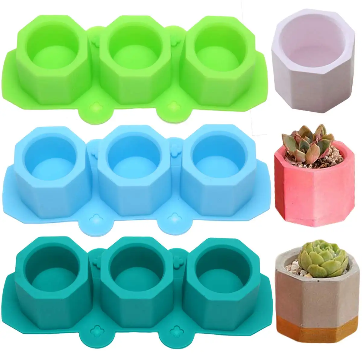 Meilleur vendeur moule en silicone pour pot de fleurs en béton ciment béton plante pot de fleurs vase jardinage moules en silicone