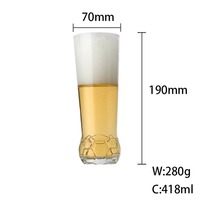 Vente flash : Verre à bière en forme de trophée de coupe d'Europe en verre de 418 ml, gobelet à vin, coupe à cocktail de football mondial
