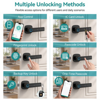 Cerradura Inteligente con Huella Dactilar SJJ para Puerta, de Aluminio/Madera, con App Tuya, Teclado Táctil, Tarjeta RFID, Código, Entrada sin Llave para Apartamento