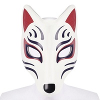 Masque de renard en PU à faire soi-même, peint à la main, style anime japonais classique, masque de cosplay de renard pour fille, accessoires de fête et de bal