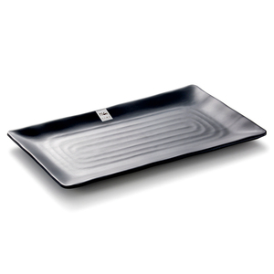 Plateau et <span class=keywords><strong>assiette</strong></span> en mélamine pour restaurant, plaques en plastique noir rectangulaires bon marché grandes tailles 100% - Product Image 1