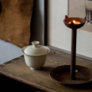 Ceramic Gaiwan With Lid Porcelain Small Kung Fu <b>Tea</b> <b>Set</b> Handheld Teacup For Afternoon <b>Tea</b> - Product Image 4