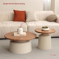 Table basse en bois décorative en promotion pour la maison, le bureau ou la salle à manger – Design simple, table basse ronde en bois, table basse moderne en bois