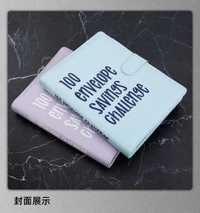 Portefeuille en cuir PU A5 avec 100% de réduction, noir, rose, violet, cyan, fabricant de cartes de suivi des stocks, stylo, enveloppes pour argent liquide, boîte, <span class=keywords><strong>carnet</strong></span> - Product Image 4