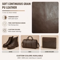 Cuir PU souple de qualité supérieure à grain continu 1,1 mm 52 pouces de large Couleurs personnalisées pour sacs à chaussures et porte-cartes Vente en gros