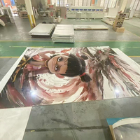 Personnalisation en usine : Panneaux muraux 3D Nezha Three Princes, feuilles de marbre PVC UV en bambou, écologiques, pour usage hôtelier