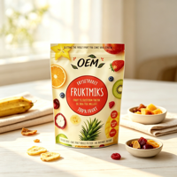 Hete Aanbieding Op Maat Bedrukte PE Mylar Zakjes Vochtbestendige Staande Pouch voor Snacks, Salades, Babyvoeding, Gedroogd Fruit Verpakkingen