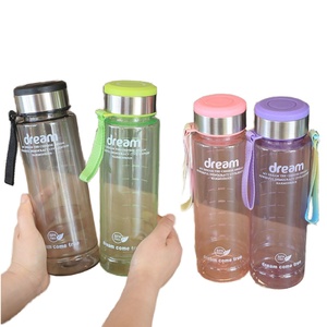 ขวดน้ำพลาสติก PET ขนาด 32 ออนซ์ 1 ลิตร ปลอดสาร BPA สำหรับดื่มโดยตรง เหมาะสำหรับกิจกรรมกลางแจ้ง ความจุสูง มีเชือกและตัวบอกเวลา เหมาะสำหรับเป็นของขวัญ  ลดราคาพิเศษ - Product Image 1