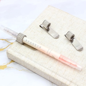 Échantillon gratuit Porte-crayon à ressort rétractable en métal argenté Clip en acier inoxydable <span class=keywords><strong>Accessoire</strong></span> pour carnet - Product Image 2