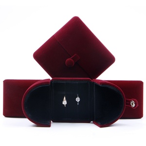 Hot Sale Modern Double-Open Velvet Jewelry Box Oval Shape for Efficient Earrings <b>Storage</b> - Product Image 1