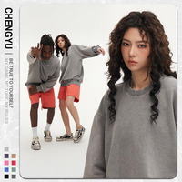 Sweat-shirt à capuche surdimensionné 100% coton pour homme, sweat-shirt imprimé à la cire personnalisé avec faux rond 425GSM Terry Heavyweight Pullover Sweatshirt