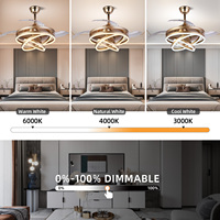 Ventilateurs de Plafond Rétractables Direct Usine avec Lumières et Télécommande, Dimmable 3CCT, Moteur BLDC Réversible pour Chambre Salon
