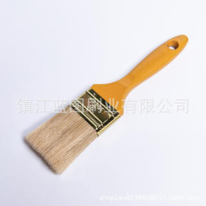 Brocha plana para pintar con cerdas de cerdo, mango de Hemu, naranja, 12-20 mm, origen Zhenjiang, para uso en cepillado y limpieza - Product Image 1