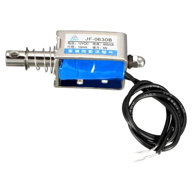 JF-0630B DC 6V 12V 24V 36V 6N Push Pull Solenoid Electromagnet 0.3A 8.4W 10mm Stroke Open Frame Type Solenoid Electromagnet