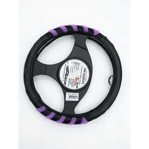 Funda para Volante de Coche de 3 Radios, Neopreno, 37-39 cm, Morado y Negro, Malla Antideslizante, ZCQR DECO BF-50-11 - Product Image 1