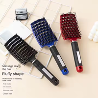 Brosse à cheveux de massage professionnelle en poils de sanglier brosse à cheveux démêlante avec logo personnalisé pour femmes vente en gros