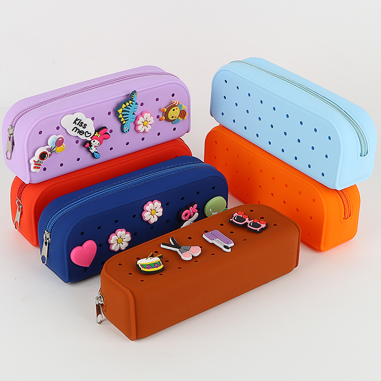 Croc Hole Pencil Case Silicone DIY School Supply
