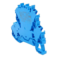 Morsetto a gabbia passante a doppio terminale blu, nuovo di zecca, originale tedesco, disponibile in magazzino, per guida DIN 2.5mm² (2002-2204)