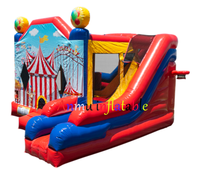 Château gonflable d'extérieur en PVC de qualité professionnelle, thème cirque, avec toboggan et tente