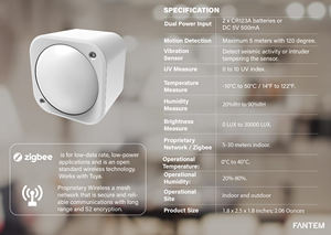 Z-Wave Plus 스마트 홈 시스템 모션 센서 조명 제어 온도를 포함한 무선 식스인원 모션 센서 감지기 - Product Image 4