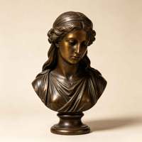 Buste Sculpté Classique en Bronze Antique Personnalisé, Figure Romaine Occidentale, Statue en Métal pour Villa, Hall, Musée, Art d'Intérieur