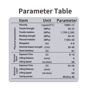 Résine d'impact Antinsky Engineering pour imprimante 3D DLP LCD 405nm 1kg Haute précision et faible rétrécissement - Product Image 6