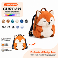Sac à dos personnalisé pour animaux de compagnie, en matière douce, anti-stress, sac à dos en peluche personnalisé pour animaux de compagnie