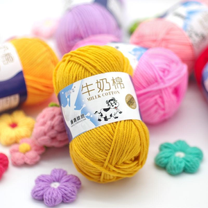 50g Rouleaux <span class=keywords><strong>Fil</strong></span> Mélange <span class=keywords><strong>Coton</strong></span> Lait 5 Plis Doux Confortable Coloré pour Débutants Tricot Crochet Main avec Finition Enduite pour Sacs - Product Image 3