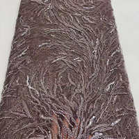Tulle brodé de luxe imperméable en gros, dentelle de mariage, tissu à paillettes et perles pour robe de mariée pour filles