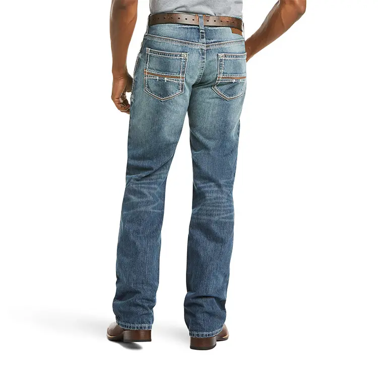 Hoge Kwaliteit China Fabriek Goedkope Prijs Custom Europese Stijl Man Slim Fit Blauw Mid Rise Boot Cut Jean