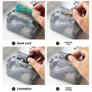 Bolsa de Cosméticos de Malla, Mini, Portátil y Linda, con Cierre y Bolsillo para Monedas, Auriculares, Cable de Datos, Lápiz Labial, Hecha de Material PC - Product Image 4