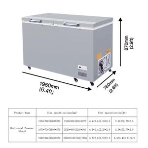 <span class=keywords><strong>Congélateur</strong></span> horizontal commercial à ouverture supérieure avec doubles portes pour la viande et le poisson congelés. - Product Image 2