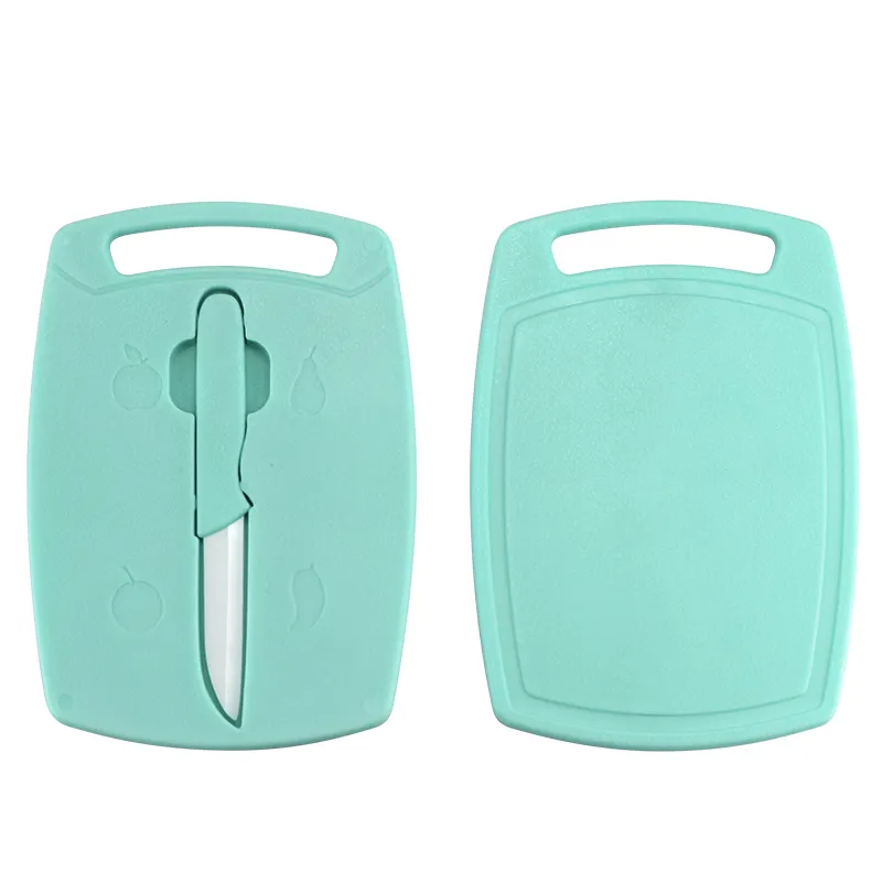 Stainless Steel Knife Mini Chopping Board With Ceramic Knife 2 PCS Portable Paring Knife And Fruit Cutting Board Set