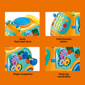 <span class=keywords><strong>Jouet</strong></span> musical multifonctionnel pour bébé viral sur TikTok : Tambour à main, trieur de formes, centre d'activités - Cadeau d'anniversaire pour les tout-petits de 1 à 3 ans - Product Image 2