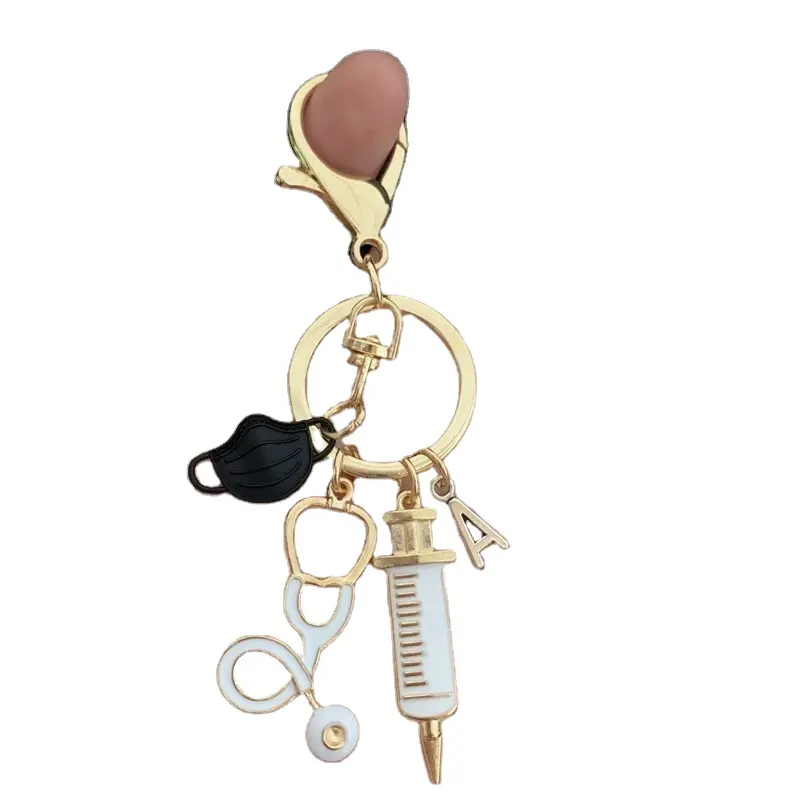 New Doctor Keychain Medical Tool Key Ring Injection Syringe Stethoscope Nurse Key Chain Medico Gift DIY Jewelry Handmade