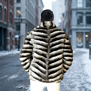 Manteau trench en fourrure de renard véritable de luxe pour homme, avec fermeture à bouton unique, écologique, imperméable, réversible, de qualité supérieure - Product Image 2