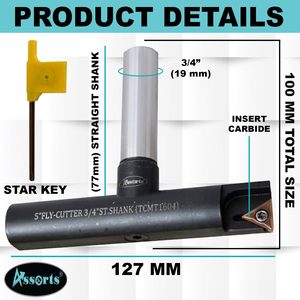 Juego de 5 fresas de carburo de un solo filo con vástago recto de 3/4 pulgadas para centro de mecanizado CNC - Product Image 4